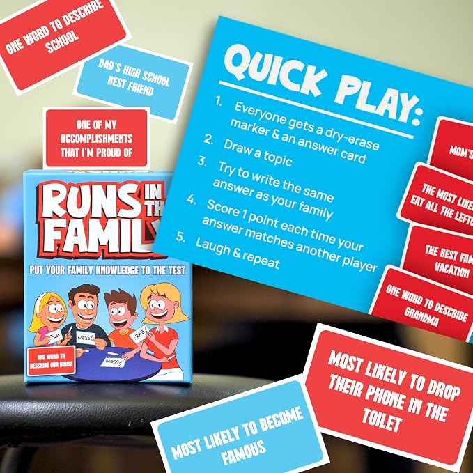 Runs in The Family: Fun Board Games for Family Night - Think Like Your Fam Would - Games for Kids-Adults