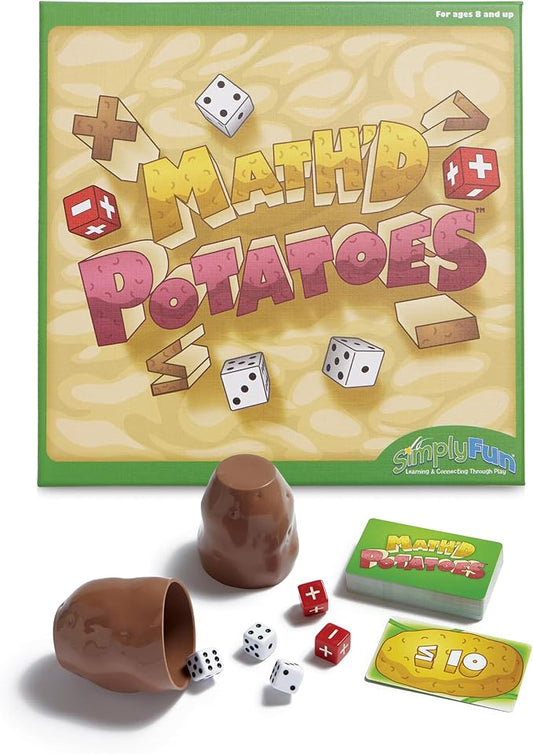 SimplyFun Math’d Potatoes Board Game, Math Game for Kids Ages 8+, Educational Dice Game with Addition and Subtraction - Fun Math Challenge for 2-4 Players