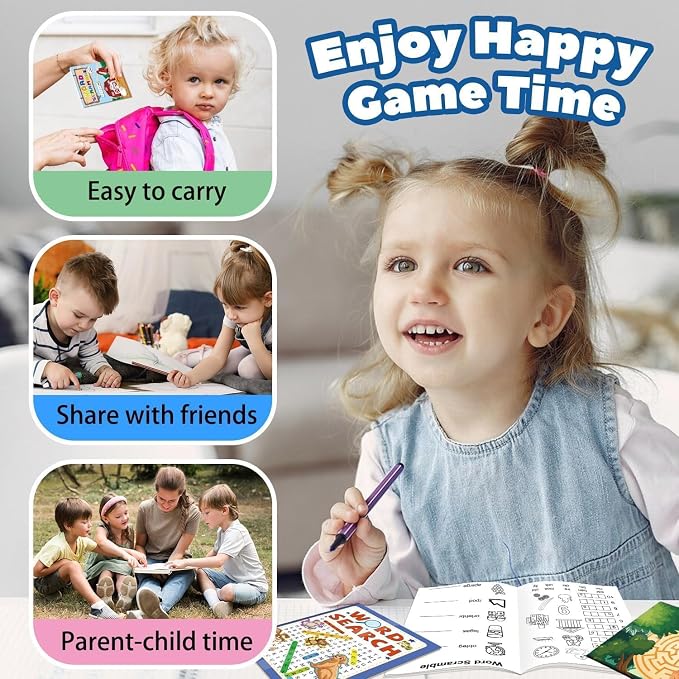 Kalysky 24 Mini Activity Books for Kids 4-12,Mazes,Dot to Dot & Word Games,Party Favors
