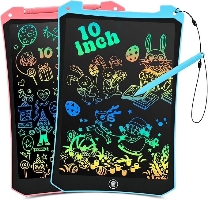 Kids Toys 10 Inch LCD Writing Tablet for Kids, Drawing Pads 2 Pack | Kids Travel Essentials, No Mess Coloring, Sensory Educational Learning Toys, Age 3-5 Boys Girls Gifts