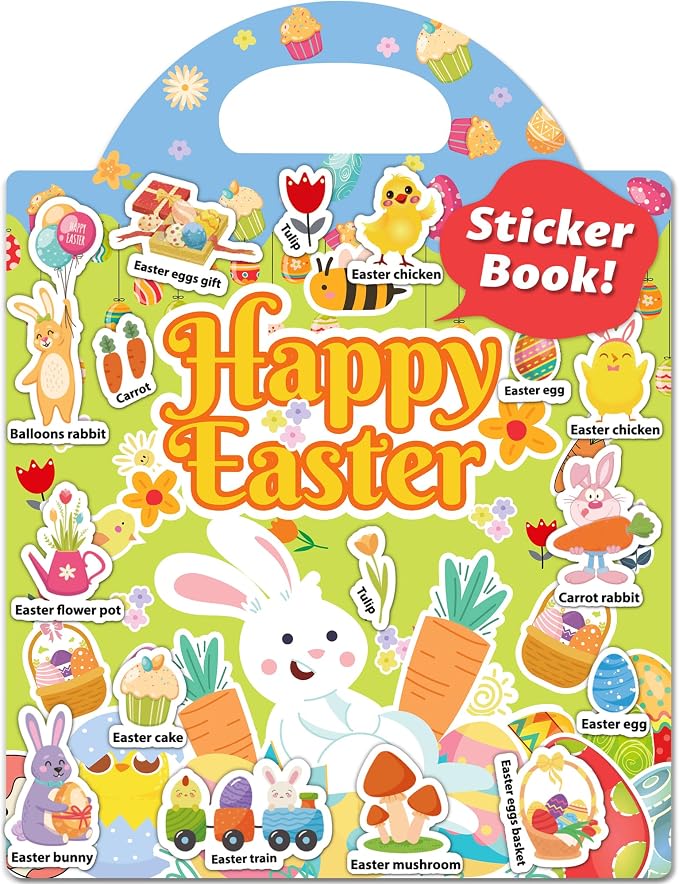 Walenced Reusable Sticker Book for Toddlers, Stickers for Kids, Toddler Toy | Toddler Craft Activities, Toddler Travel Toys, Boy Girl Birthday Gifts, Airplane Travel & Road Trip Essentials Kids