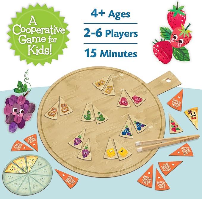 Peaceable Kingdom Snack Party Pals Cooperative Game - Fun Memory Game for Preschoolers & Kindergarteners - Ages 4+
