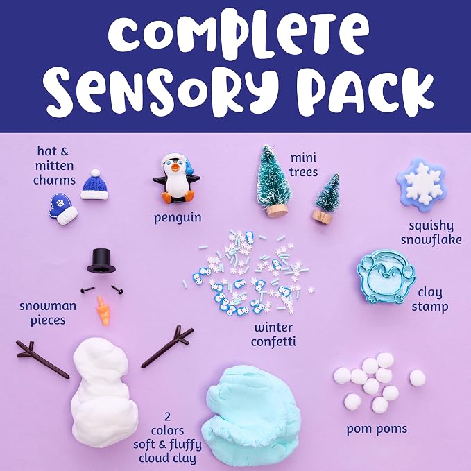 Creativity for Kids Sensory Pack: Winter - Toddler Christmas Crafts | Holiday Crafts for Kids| Sensory Toys for Toddlers, Travel Toys and Stocking Stuffers for Kids (Ages 3+)