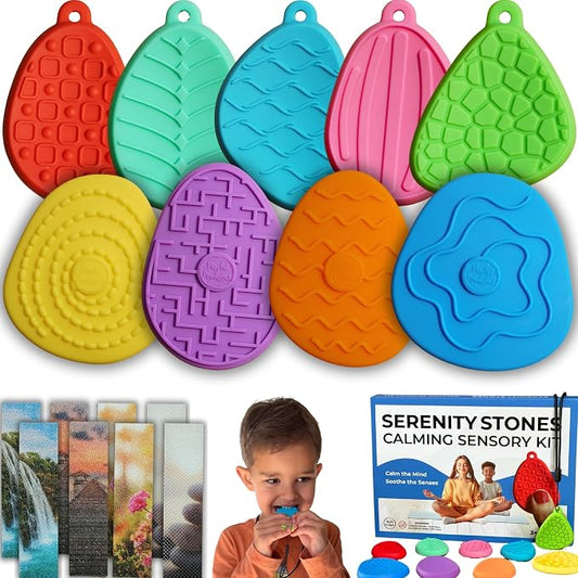 9 Chewies for Kids Sensory Chew Toys for Autistic Children, Chewy Toys for Sensory Kids with Autism Sensory Products, Chewys for Autism Kids, Sensory Toys for Kids with Autism Chewy Necklace