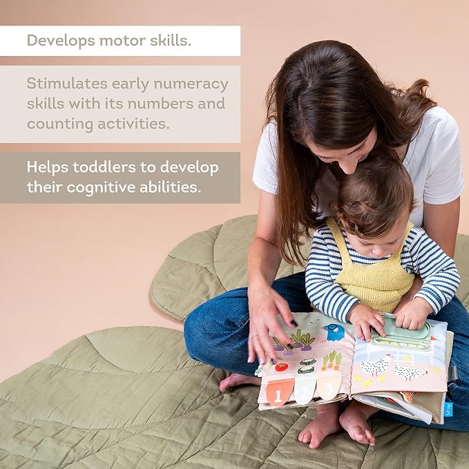 Taf Toys Busy Book for Toddlers 1-3 - Montessori Toys for 1 2 Year Old Boy Girl Birthday Gifts - Busy Book with Zippers, Buckles, Laces - Educational Learning Travel Toy Activity Books