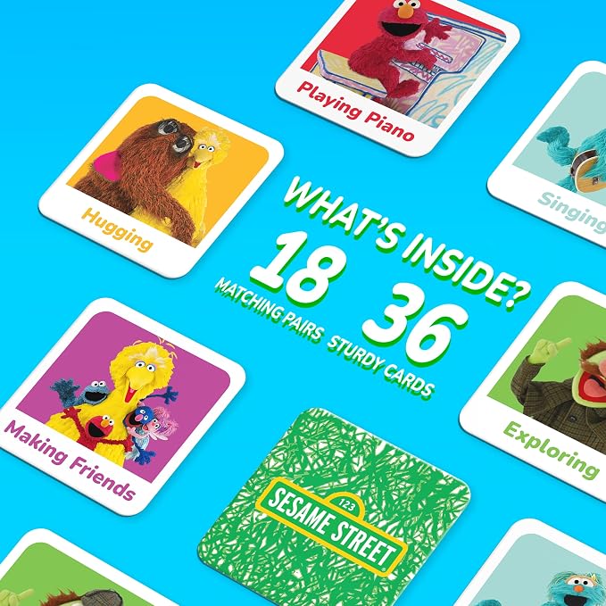 MasterPieces Kids Games - Sesame Street Matching Game - Fun for Kids and Family - Laugh and Learn