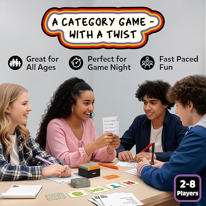 Skillmatics First to 5 – Board & Card Category Game with a Twist | Perfect for Parties, Family, Game Night, Quick Thinking, Gifts for Kids, Teens & Adults, Ages 8, 9, 10 & Up, 2–8 Players