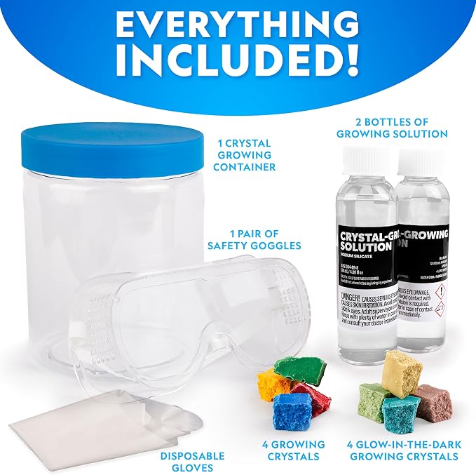National Geographic Underwater Crystal Growing Aquarium Science Kit | Grow 8 Colorful Crystals Underwater, Secure 360-Degree Viewing Canister, Crystal Chemistry, STEM Activity, Birthday Gift