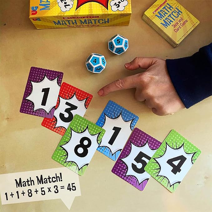 Scholastic Math Match Travel Dice Game, Math Learning Ages 5+