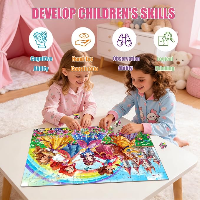 Puzzles for Kids Ages 6-8, 200 Piece Puzzles for Kids- Princess Puzzle | 200 Piece Jigsaw Puzzles for Kids Ages 8-12 Year Old and Adults.Colorful Children Puzzles for Girls and Boys Educational Toys