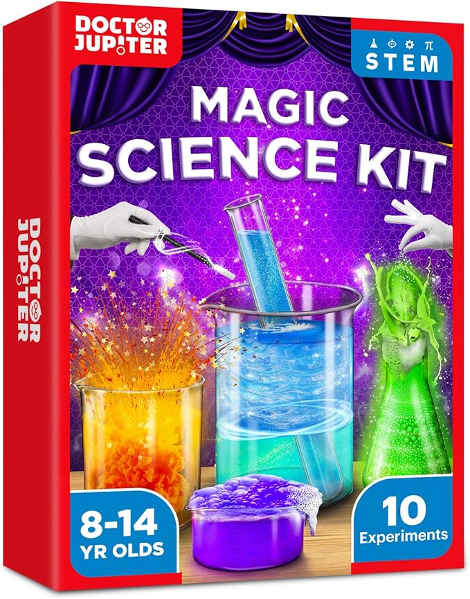 Doctor Jupiter Magic Science Experiments Kit for Kids Ages 8+ | Magic Tricks, Science Kits for Kids Ages 8-12, Birthday Gift Ideas for Boys & Girls 8, 9, 10, 11, 12 Year Olds, STEM Toys