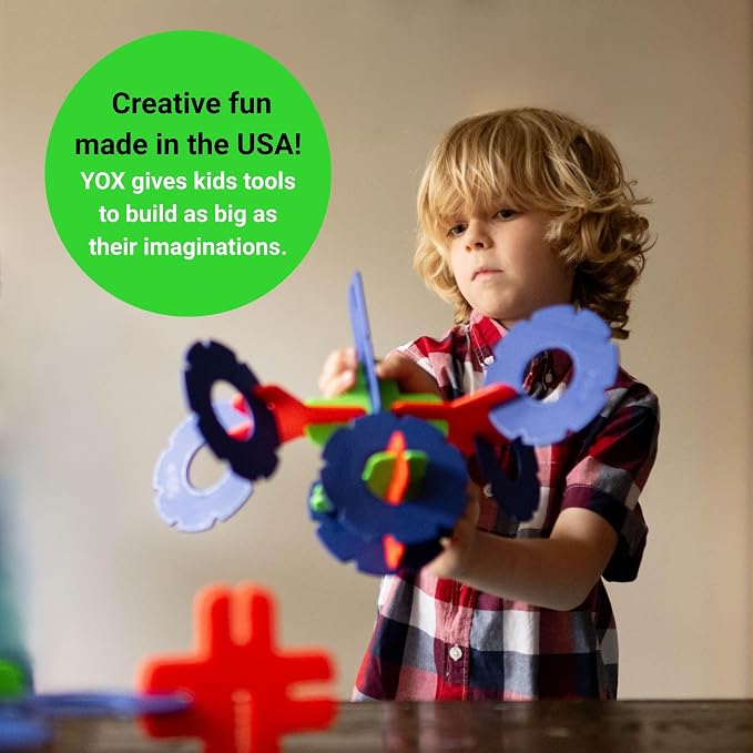 YOX Tops, Creative Educational Building & Construction STEM Toy Set for Kids, Learning Toys for Children Ages 4-10, Boys & Girls Fun Gift, Preschool & Classroom Toys, 17 Parts, Single Pack