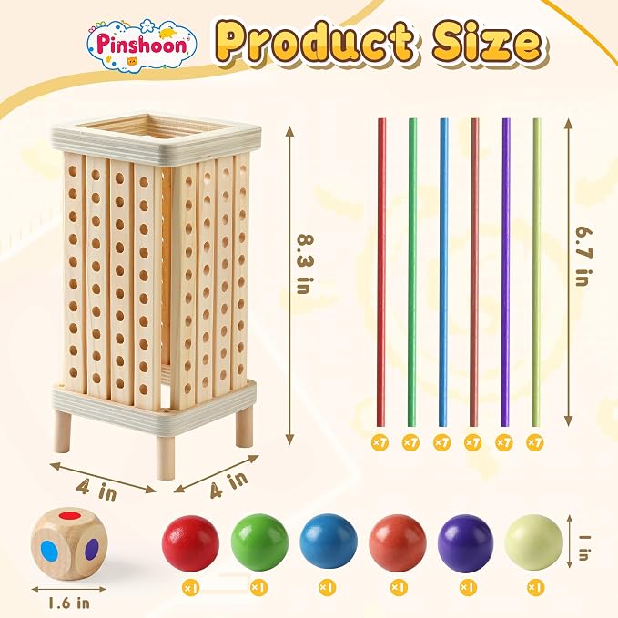 Montessori Board Game for Kids 4-8, Educational Math Family Games | Natural Wood Eco-Friendly Durable, Multiplayer Family Board Game, Montessori Educational Math Toy, Birthday & Christmas, Gift