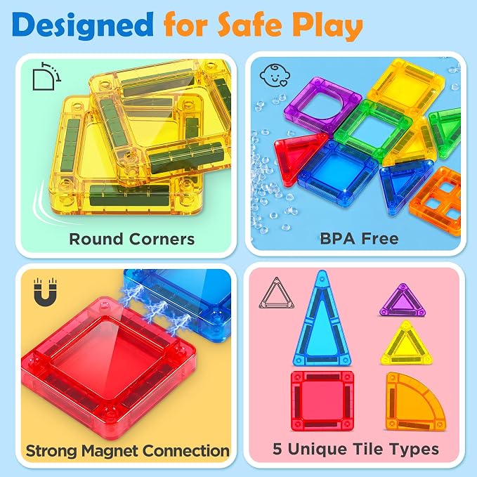 URMYWO Magnetic Building Tiles, Magnetic 3D Blocks Construction Playboards | 36 Pcs, STEM Creative Educational Toys for Kids Ages 4-8, Preschool Kindergarten Game, Farm Theme, Boy Girl Birthday Gifts
