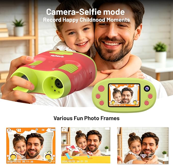 1000X Handheld Microscope for Kids 2.0" Screen 32GB Card Included | Rechargeable 3 in 1 Pocket Digital Kids Microscopes with Camera & Selfie Lens, Edu Science Kits for Kids 4-6 8-12 Red