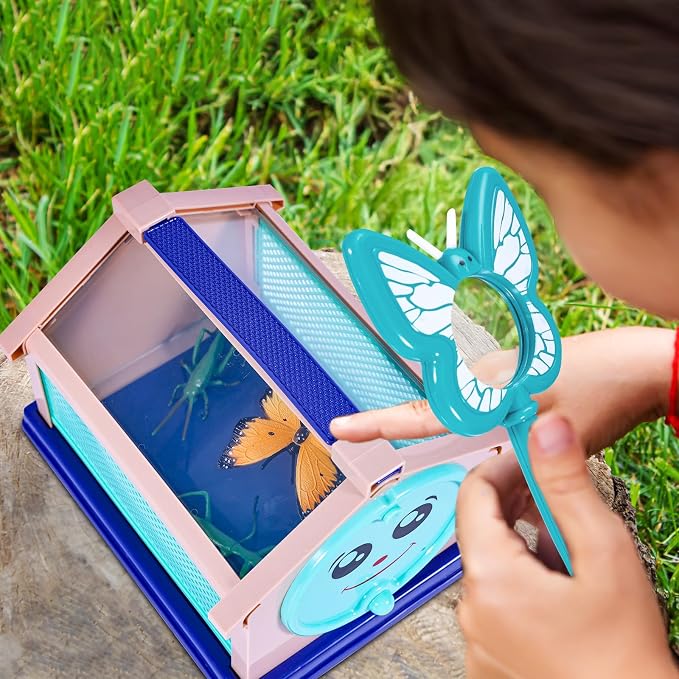 Garma Bug Catcher Kit for Kids, Outdoor Explorer Kit for Toddler with Insect Collection Box Bug Catching Tools and Magnifying Glass Spring Insect Catching Kit Summer Nature Toys Birthday Gifts