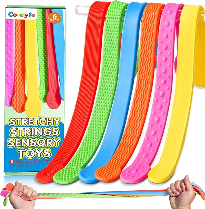 Sensory Fidget Autism Toys for Kids - Extra-Wide Stretchy Stress Relief Toys for ADHD Kids - Textured Calming Squishy Toys for Autistic Toddlers Boys Girls Gifts Party Favor Prizes for Classroom