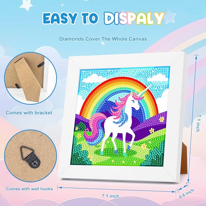 Nardoll Diamond Art Kits with Wooden Frame - Arts and Crafts - Dimond Art Painting by Numbers - GEM Art for Beginners Adult Home Wall Decor