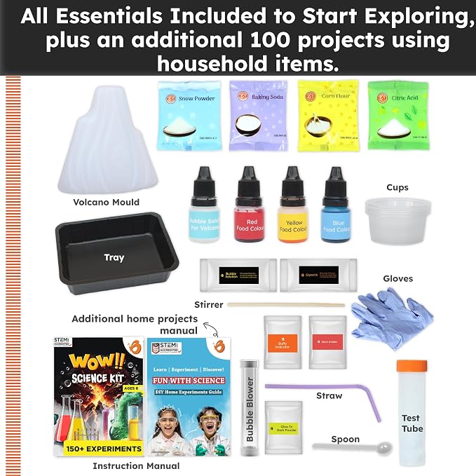 Butterfly EduFields Science Kits for Kids Ages 8-12 8-14 | 150+ Experiments | Great gift for boys and girls ages 8-14 who enjoy science experiments | Volcano Science Kit | Chemistry Set | STEM Projects