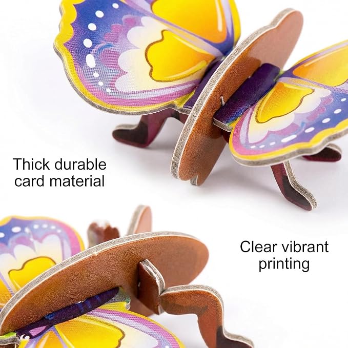 25 Pack 3D Insect Puzzles for Kids, Educational DIY Paper Craft Kit, Fun STEM Activity for Boys Girls, Classroom Prizes & Party Favor Gift