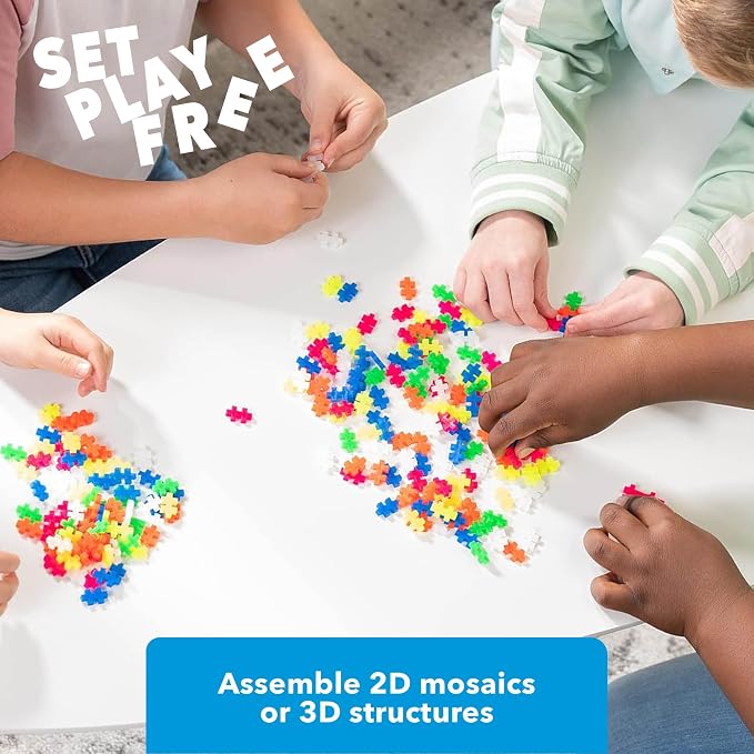 PLUS PLUS 600 Piece Neon Mix - Mini Waffle Blocks, Classroom Must Haves | STEM Toys, Sensory Bin Filler, Autistic Kids Must Haves, Gifts for Boys & Girls, Christmas Stocking Stuffers for Kids