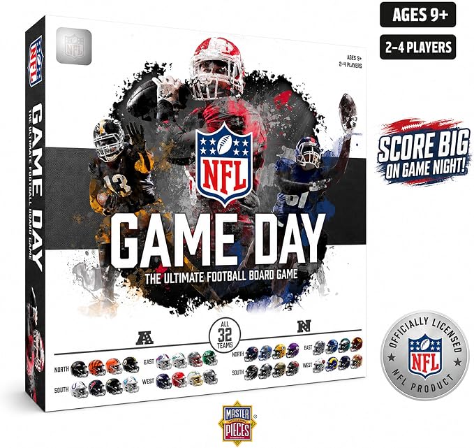 MasterPieces NFL Gameday Board Game | Football Strategy Game | for Ages 9+ | Official NFL board game with all 32 teams, football strategy play for ages 9+, family game night, parties & 2-4 players fun!!