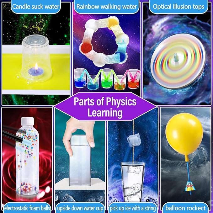 PATIFEED 230 Experiments Science Kit for Kids Chemistry Set | S.T.E.M Toys, Crystal Growing, Physics, Slime, Volcano, Educational Gifts for Boys Girls