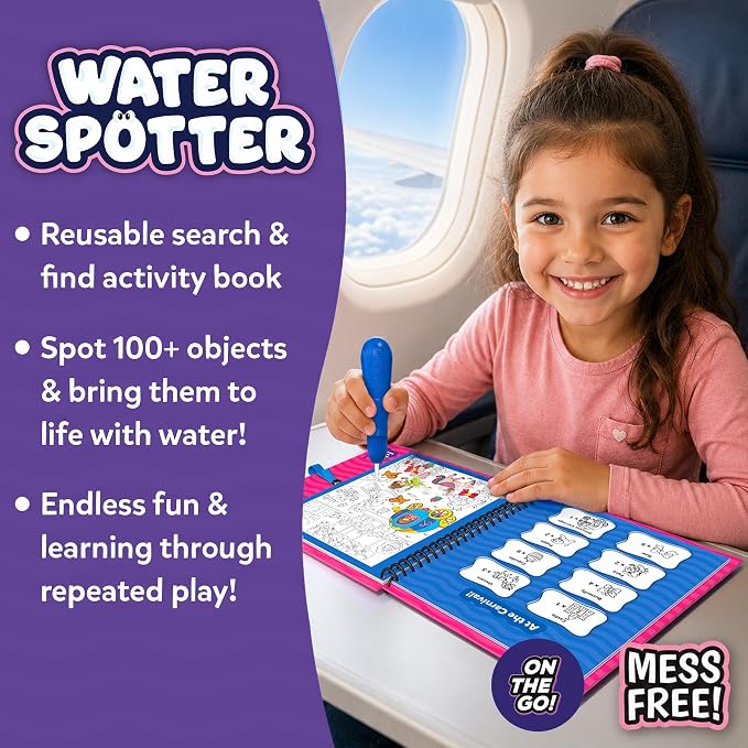 Skillmatics Water Spotter Unicorns & Princesses, Travel Toy, Activity Book | Paint with Water Kit, Kindergarten Coloring Book, Screen-Free Fun, Mess-Free, Gift for Kids, Boys & Girls Ages 4, 5, 6, 7, 8