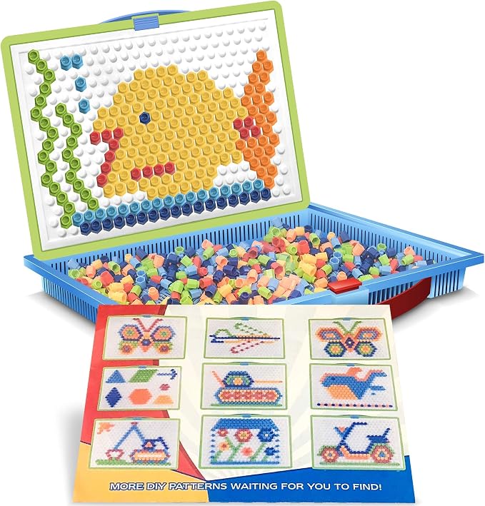 ArtCreativity Mushroom Peg Puzzle, 460-Piece Brain Teaser Game for Kids