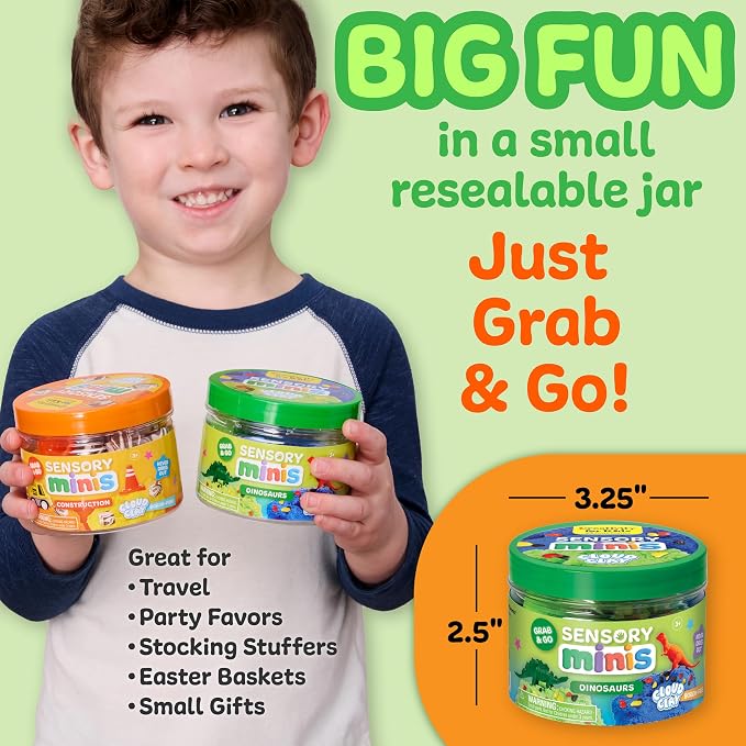 Creativity for Kids Sensory Minis Dinosaur Kit | Cloud Clay Sensory Toy for Toddlers | Squish, Scoop & Discover Dinosaur Figures | Screen Free Summer Supplies for Travel Activities (Ages 3+)