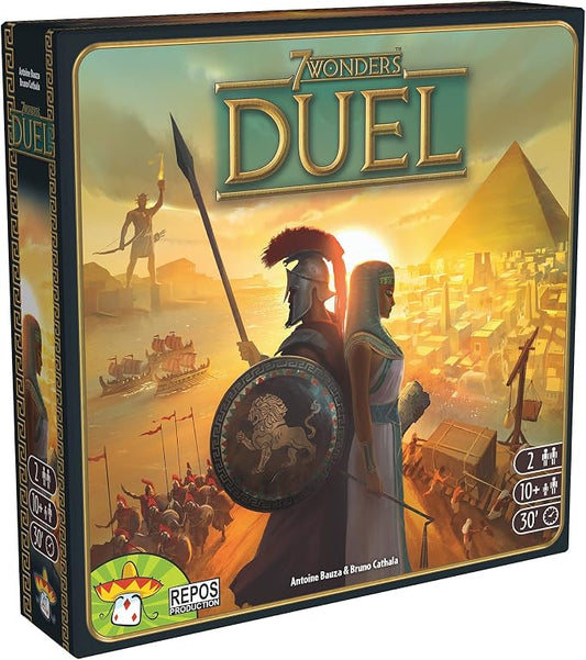 Asmodee 7 Wonders Duel Board Game BASE GAME - Intense Two-Player Battles in the Ancient World, Strategy Game for Kids and Adults, Ages 10+, 2 Players, 30 Minute Playtime | Build a civilization and outwit your rival through three Ages. Ages 10+, 2 Playe...