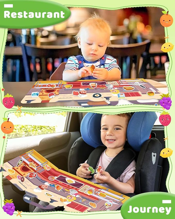 Benresive Reusable Sticker Book for Toddlers, Travel Stickers for Kids | Toddler Travel Activities Toys, Birthday Gifts for Boys & Girls, Airplane Travel & Road Trip Essentials Kids