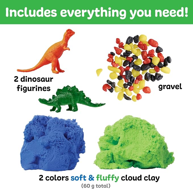Creativity for Kids Sensory Minis Dinosaur Kit | Cloud Clay Sensory Toy for Toddlers | Squish, Scoop & Discover Dinosaur Figures | Screen Free Summer Supplies for Travel Activities (Ages 3+)
