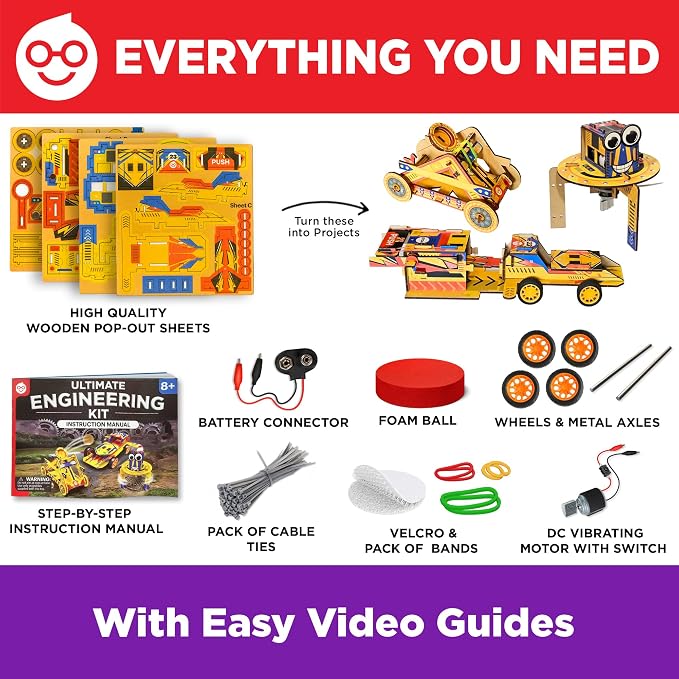 Doctor Jupiter Ultimate Engineering Kit for Kids Ages 8-13, Birthday Gifts | Gift Ideas for Boys & Girls Ages 7,8,9,10,11,12, STEM Toy for Ages 8-13, Science Kits for Kids