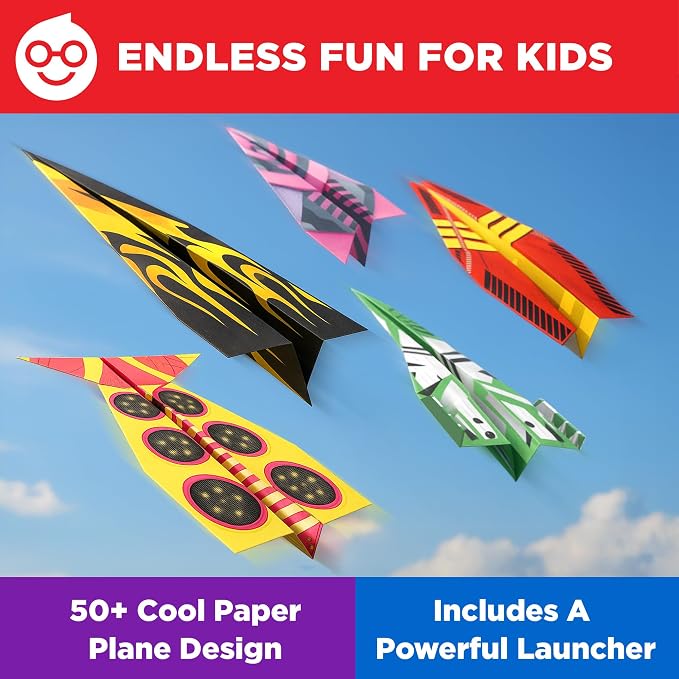 Doctor Jupiter Paper Airplane Launcher Kit for Kids Ages 6+, Birthday Gifts | Gift Ideas for Boys & Girls Ages 6,7,8,9,10,11,12, Paper Airplane Book, STEM Launcher Toy