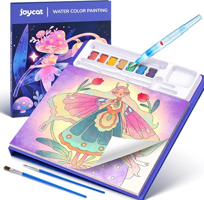 JoyCat Paint with Water Coloring Books for Toddlers (Elf Friends) | Watercolor Painting Set for Kids Ages 3-5 & 4-8, Arts & Crafts Drawing Activity Travel Toy, Birthday Gifts for Boys & Girls