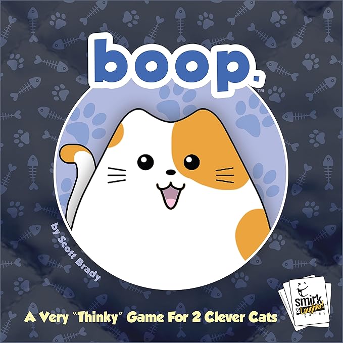 Smirk and Dagger BOOP 2-Player Cat Strategy Board Game | Place Kittens on the Quilted Bed Board Without Getting Booped Off, 32 Wooden Cat Pieces, 20-30 Minutes, Ages 10+