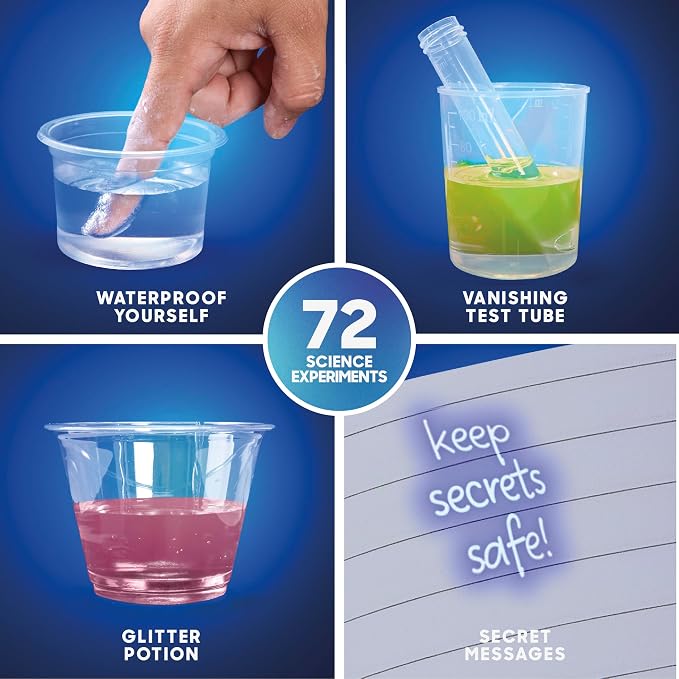 Discovery™ Magic Science Lab – 72 STEM Experiments for Kids| Reactions, Illusions, Crystals, Slime & Light Tricks| DIY Chemistry Project Kit| Educational Learning Toy| Physics Activity Set Ages 8+