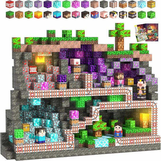 Magnetic Blocks, 150PCS Light Up Building Cube Toys Gifts for Kids | Magnetic Cubes, 0.8 inches Building Blocks, 1PCS Light Up Blocks, STEM Toys Christmas Birthday Gifts for Kids Boys Girls