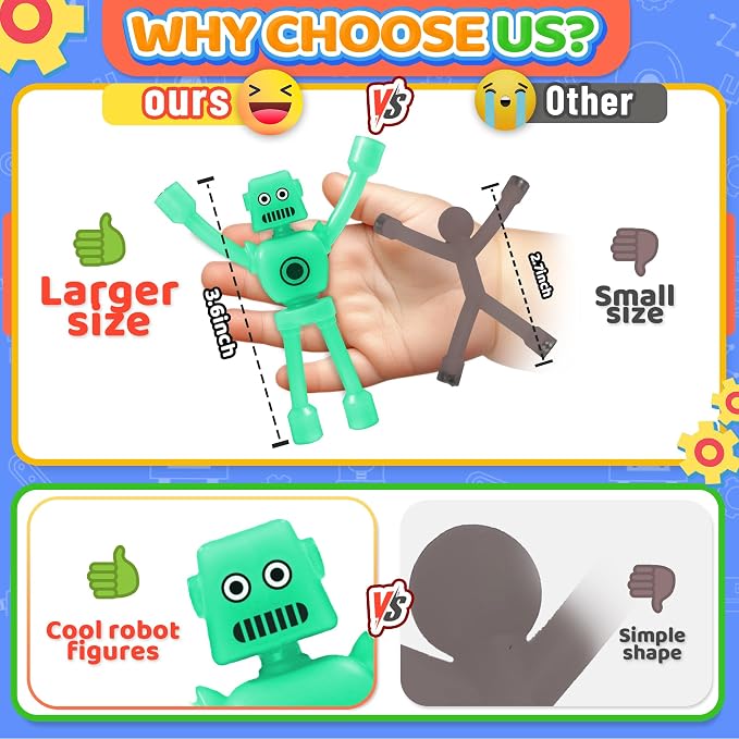 5PC Magnetic Robot Travel Toys for Kids Toddler Boys Sensory Fidget Toys Airplane Road Trip Car Travel Activities Essential Fridge Magnet Fidgets Classroom Must Have Gifts Toy for Boy 3 4 5 6 Year Old
