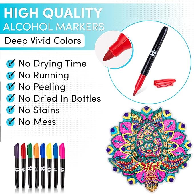 Hula Home Stained Glass Mandala Art Kit - Animal DIY Window Clings with Markers, 10 Suncatchers - Perfect Hobby for Adults, Kids, Teens & Seniors - Ideal Gift for Beginners, Women & Elderly - New