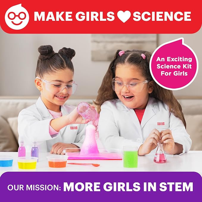 Doctor Jupiter Girls' First Amazing Science Experiments Kit for Ages 4+ | Birthday Gift Ideas for Girls 4, 5, 6, 7, 8 Year Olds, Science Kits for Kids Ages 5-7, STEM Educational Toys