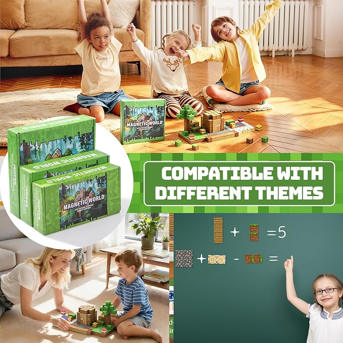 Magnetic Blocks, 192PCS Magnetic Tiles, Magnetic Building Blocks for Kids, STEM Construction Toy, Educational Building Toys, Creative Learning Set, Birthday Gift for Boys Girls