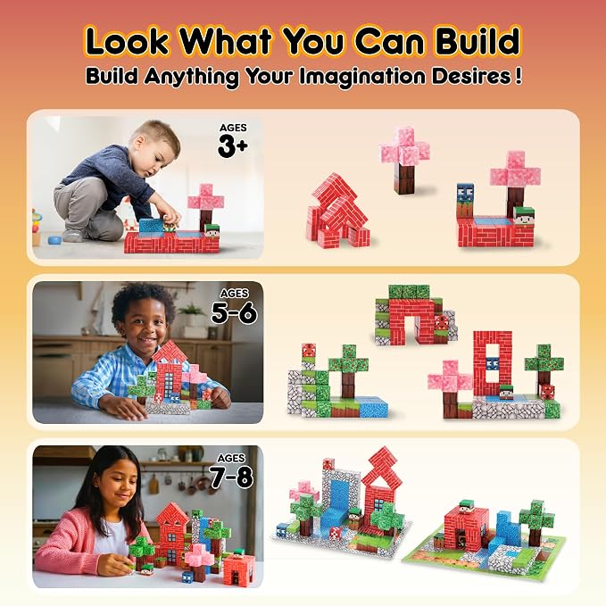 Magnetic Blocks, Magnetic Building Blocks for Kids, Building Blocks for Girls and Boys, Building Toys, Toddler Toys, Building Game Sensory Kids Ages 4 5 6 7 8 9, 100 Pcs | Building Toys, Toddler Toys, Building Game Sensory Kids, Open-ended construction