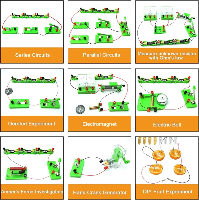 EUDAX School Physics Labs Basic Electricity Discovery Circuit and Magnetism Experiment Kits for High School Students Electromagnetism Elementary Electronics
