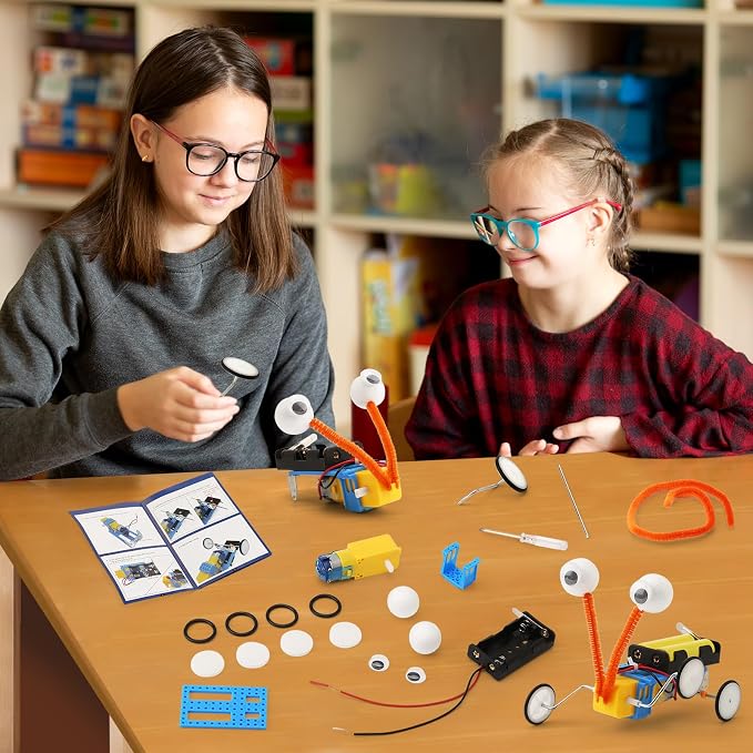 4 Set Bulk Craft Robot Kits for Kids, STEM Building Toys for ages 6-8 8-13 | STEM Robotics Science Kits for 1st 2nd 3rd Grade, Classroom Activities Projects Toys Gifts for 6 7 8 9 10 12 13 Year Old