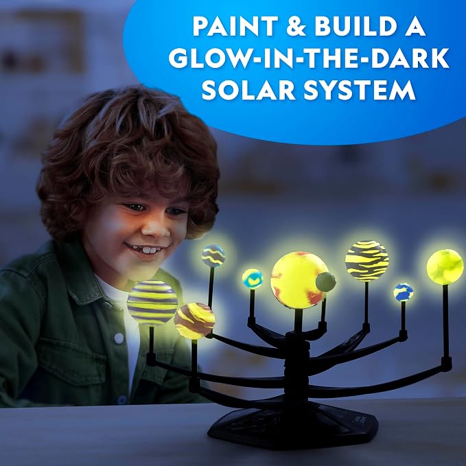 National Geographic Ultimate Space Arts and Crafts Activity Kit for Kids | Diamond Painting Night Light, Solar System Model, Stained Glass Suncatcher Window Art, Glow Crafts, Outer Space STEAM