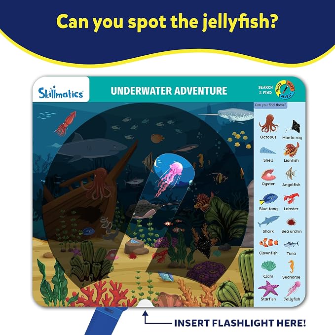 Skillmatics Preschool Learning Activity – Search and Find, Flashlight Magic | Educational Game for Kids, Toddlers Who Love Toys, Art & Craft Activities, Screen-Free, Gift for Girls and Boys Ages 3-6