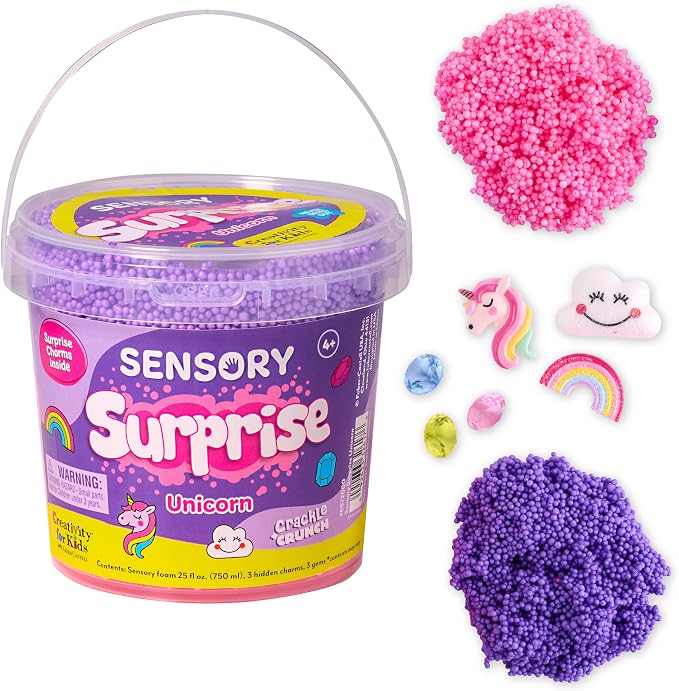 Creativity for Kids Sensory Surprise Unicorn Kit | Crunchy Sensory Foam Toy for Kids | Dig, Squeeze & Discover Hidden Unicorn Surprises | Mess-Free, Screen-Free Travel Toy (Ages 4+)