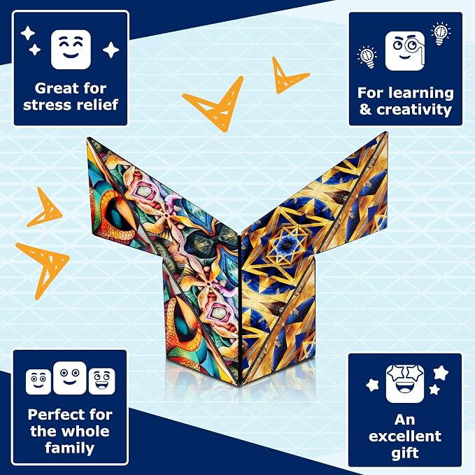 Shashibo ICOSA XL Magnetic Puzzle Toy, Stress Relief Fidget Toy | 200+ Possible Shapes, Sensory Fidget Toy For Adults & Kids, Fun Shape Shifting Puzzle Toy For All Ages